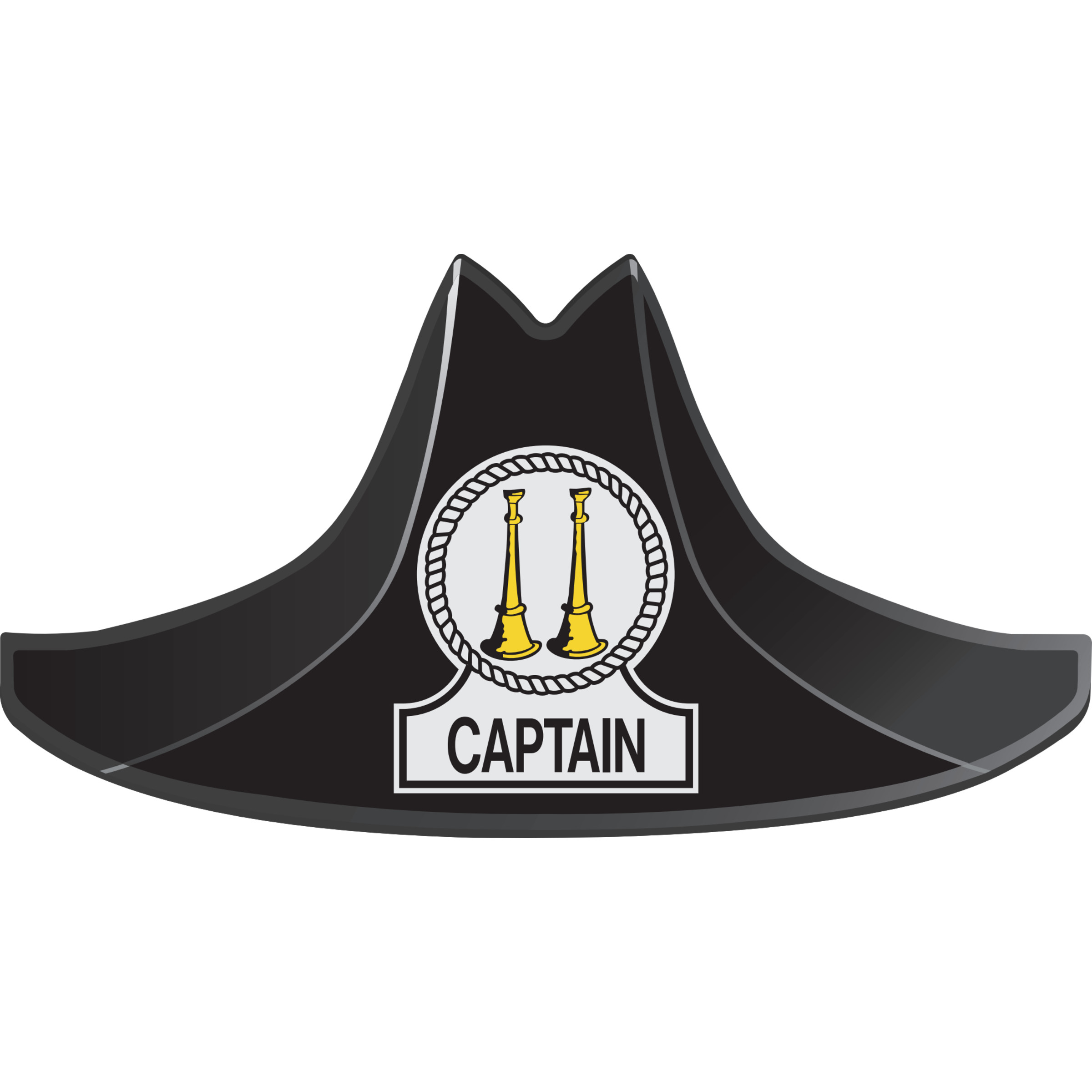 Capt. w 2 Trumpets, Black Plate